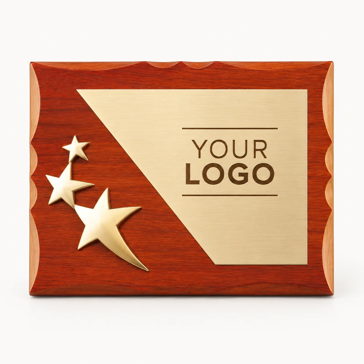 Optima Walnut Star Crest Plaque — 8 Inch