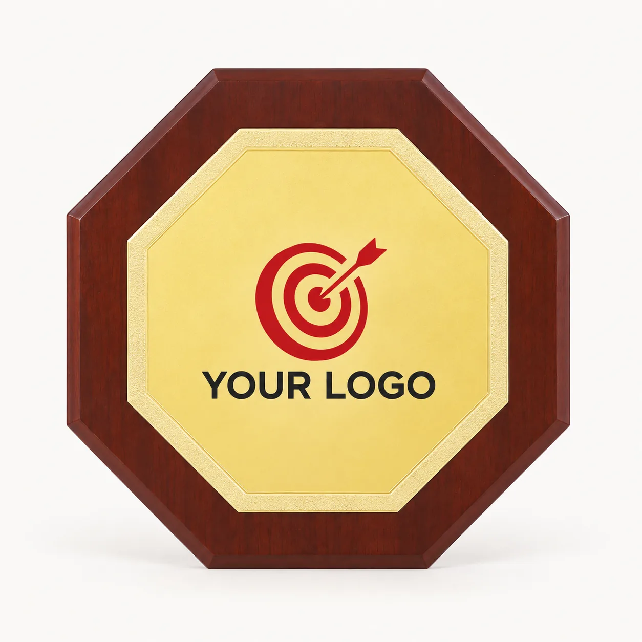 Summit Walnut Octagonal Citation Plaque — 9 Inch