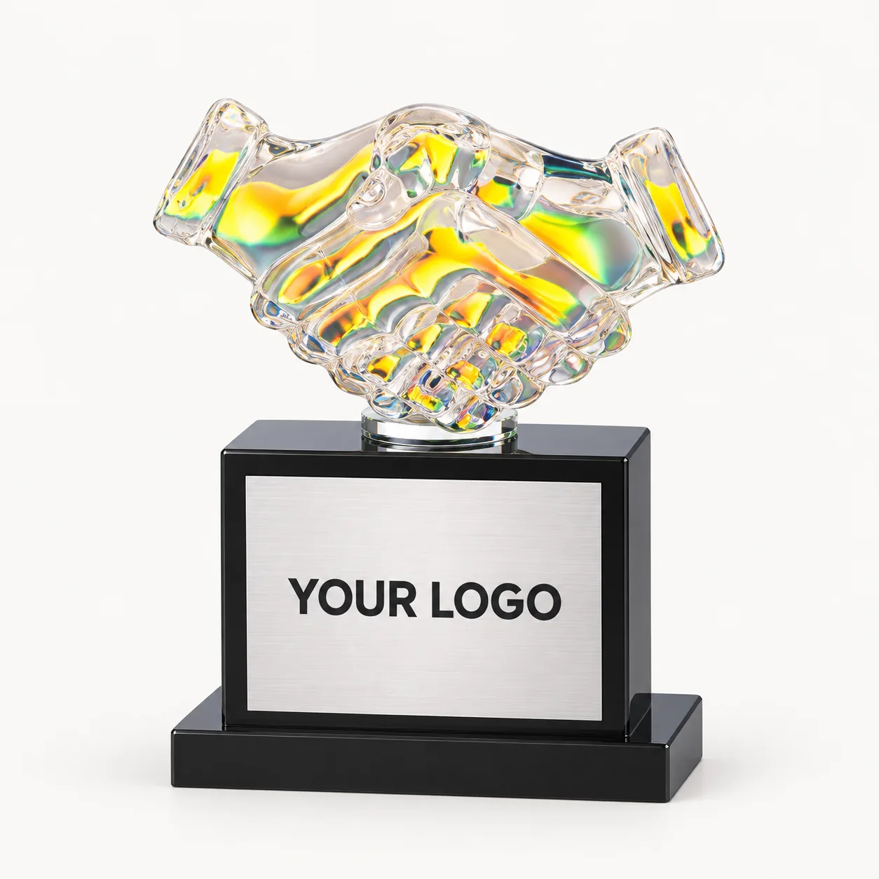 Crystal Handshake Partnership Trophy
