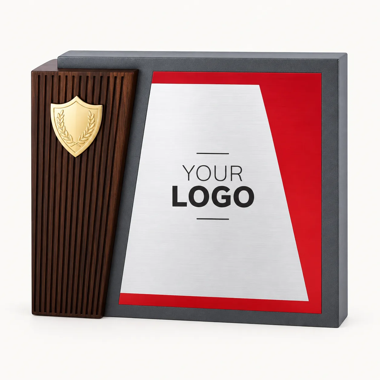 Criterion Walnut Beveled Shield Award — 8 Inch
