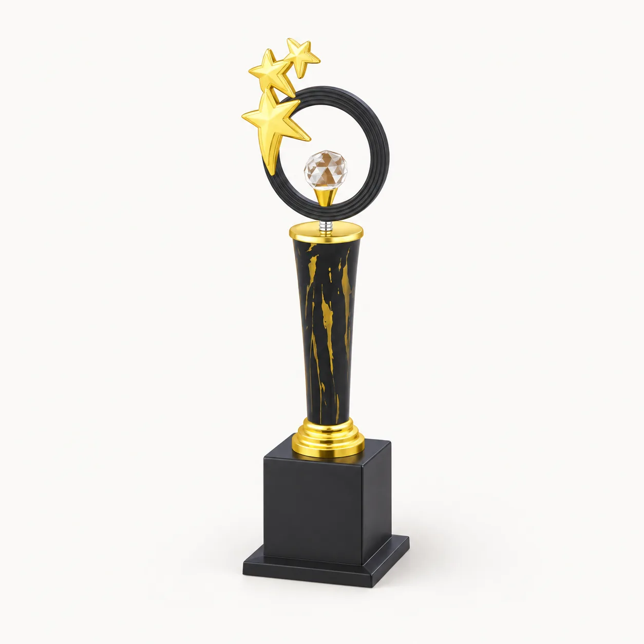 Sterling Gilded Star Crest Trophy — 15 Inch