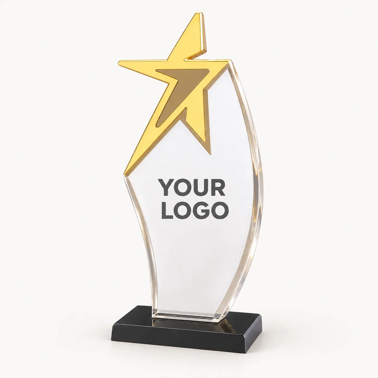 Summit gilded star crest optical acrylic award with gold star apex
