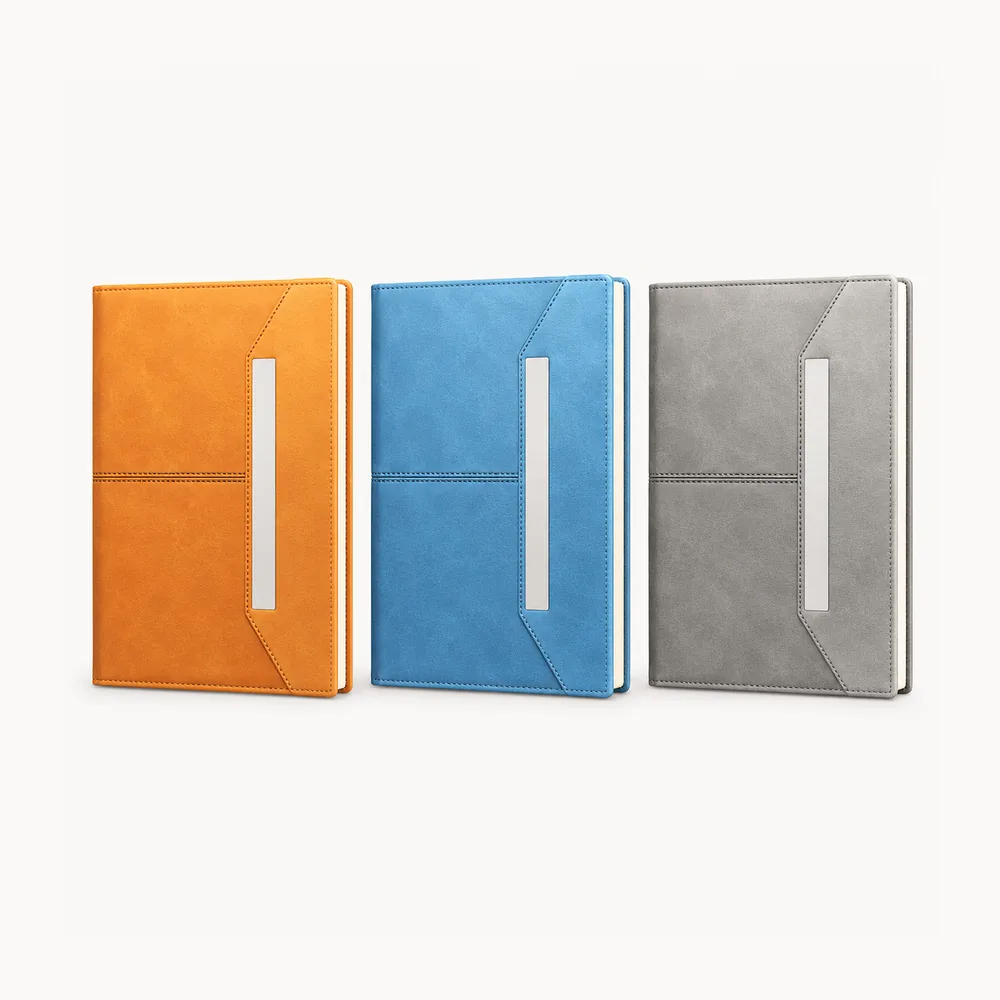 Three-colour stitched diary