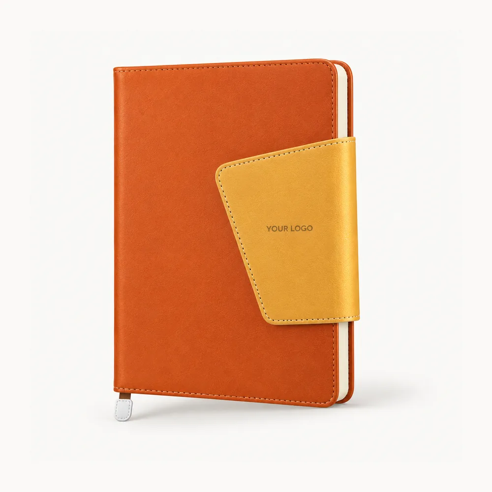 Bound diary with a contrast-colour front pocket