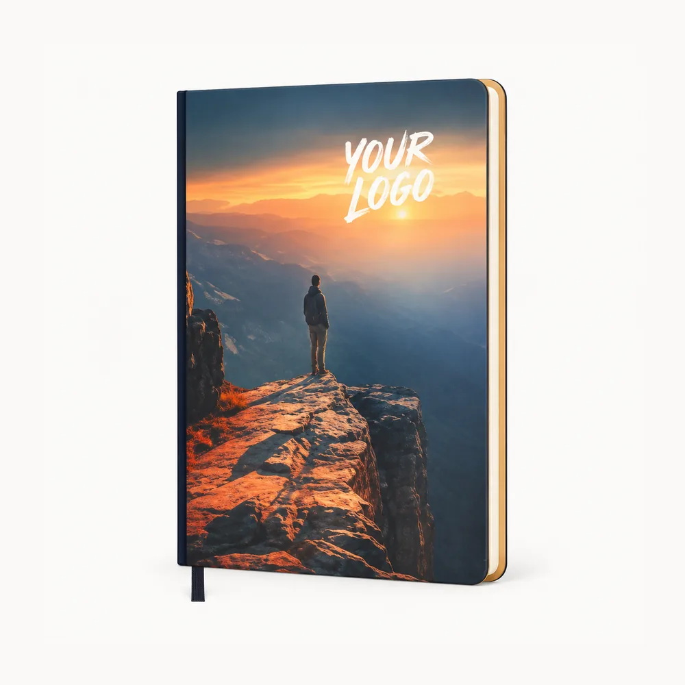 Diary with a mountain landscape cover photo