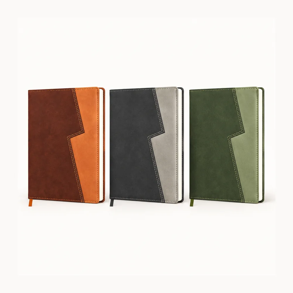 Three-colour diagonal-panel diary