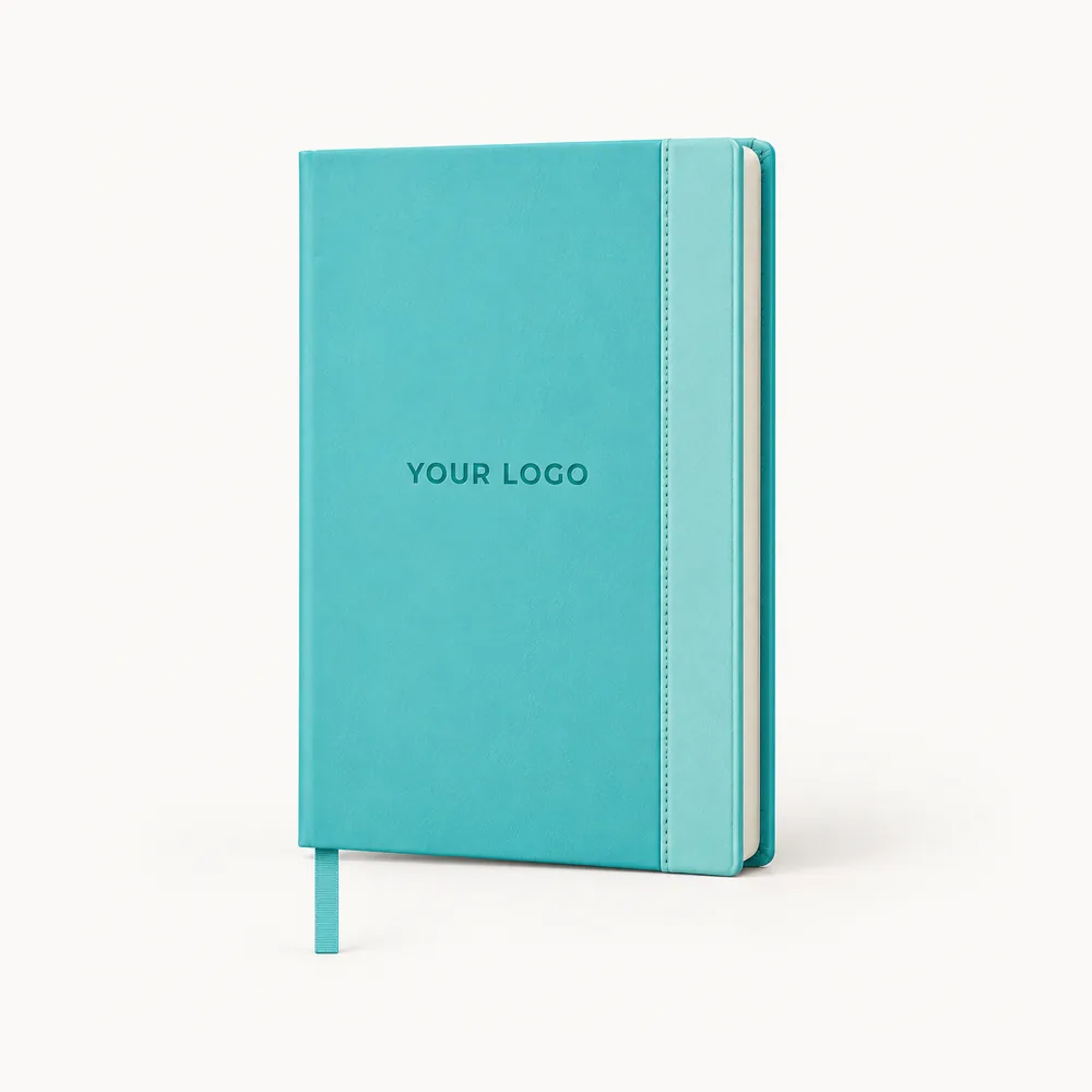 Turquoise diary with a plain cover and side loop