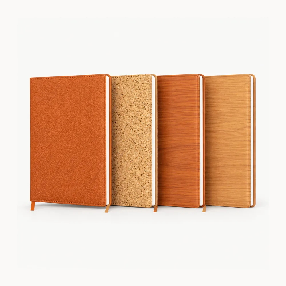 Four-colour textured and wood-grain-look diary