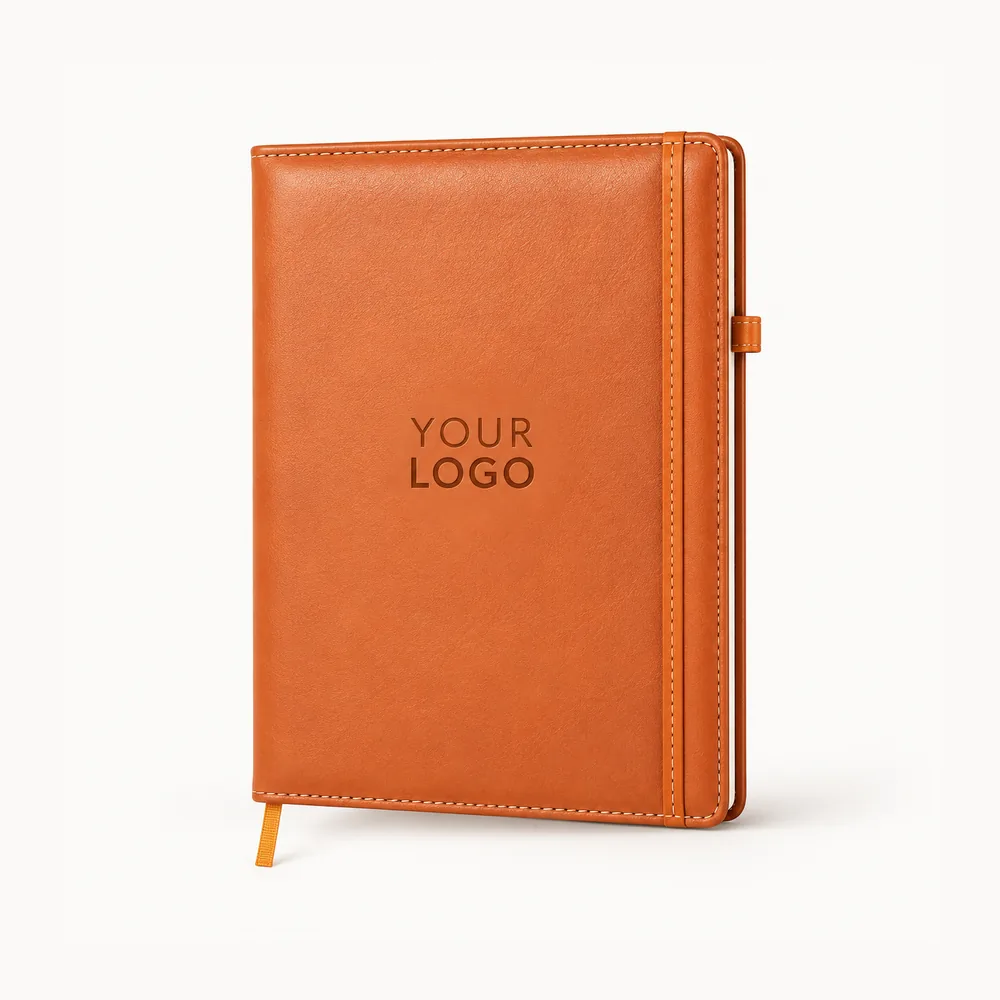Plain bound diary with stitched cover edges