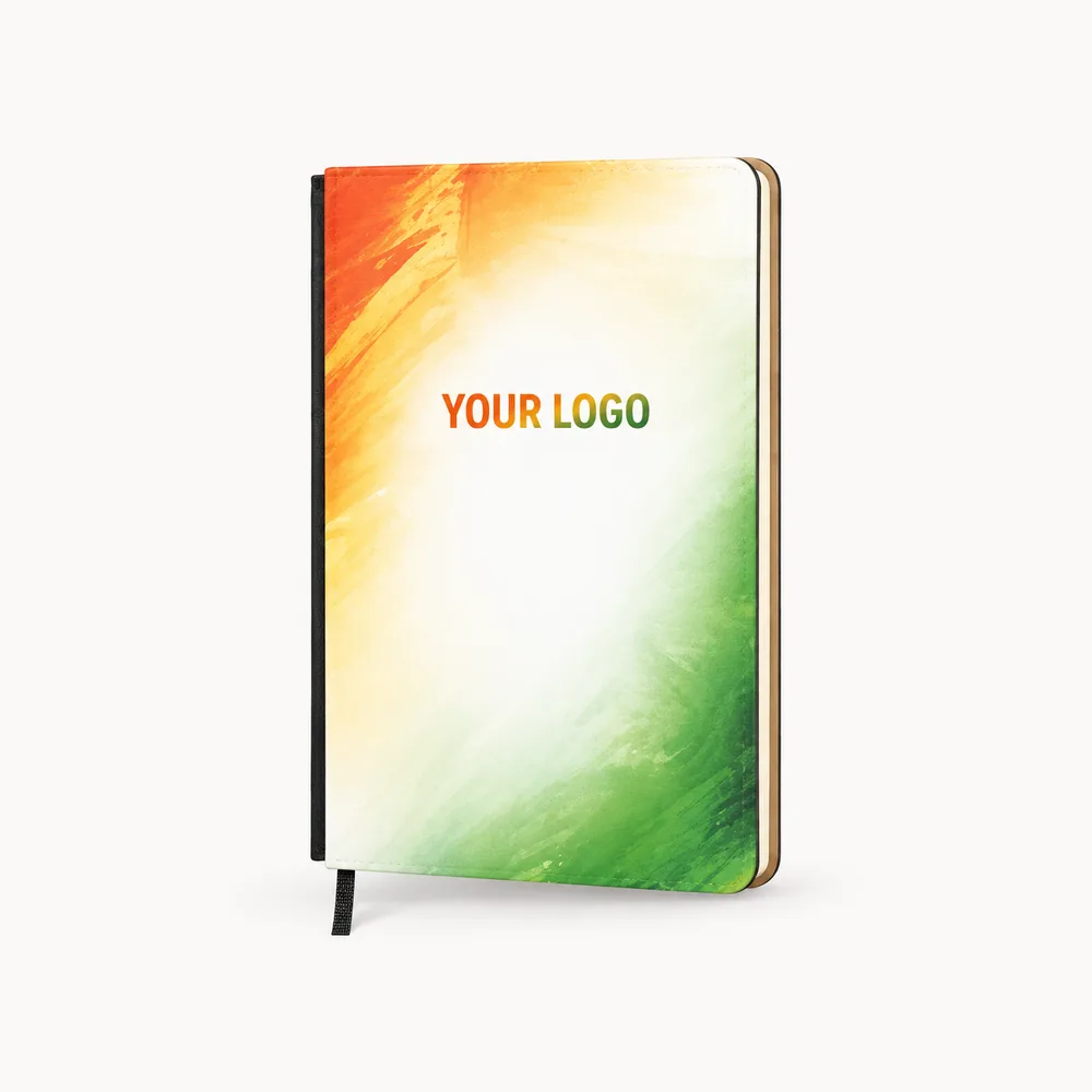 Diary with a tricolour cover and English artwork