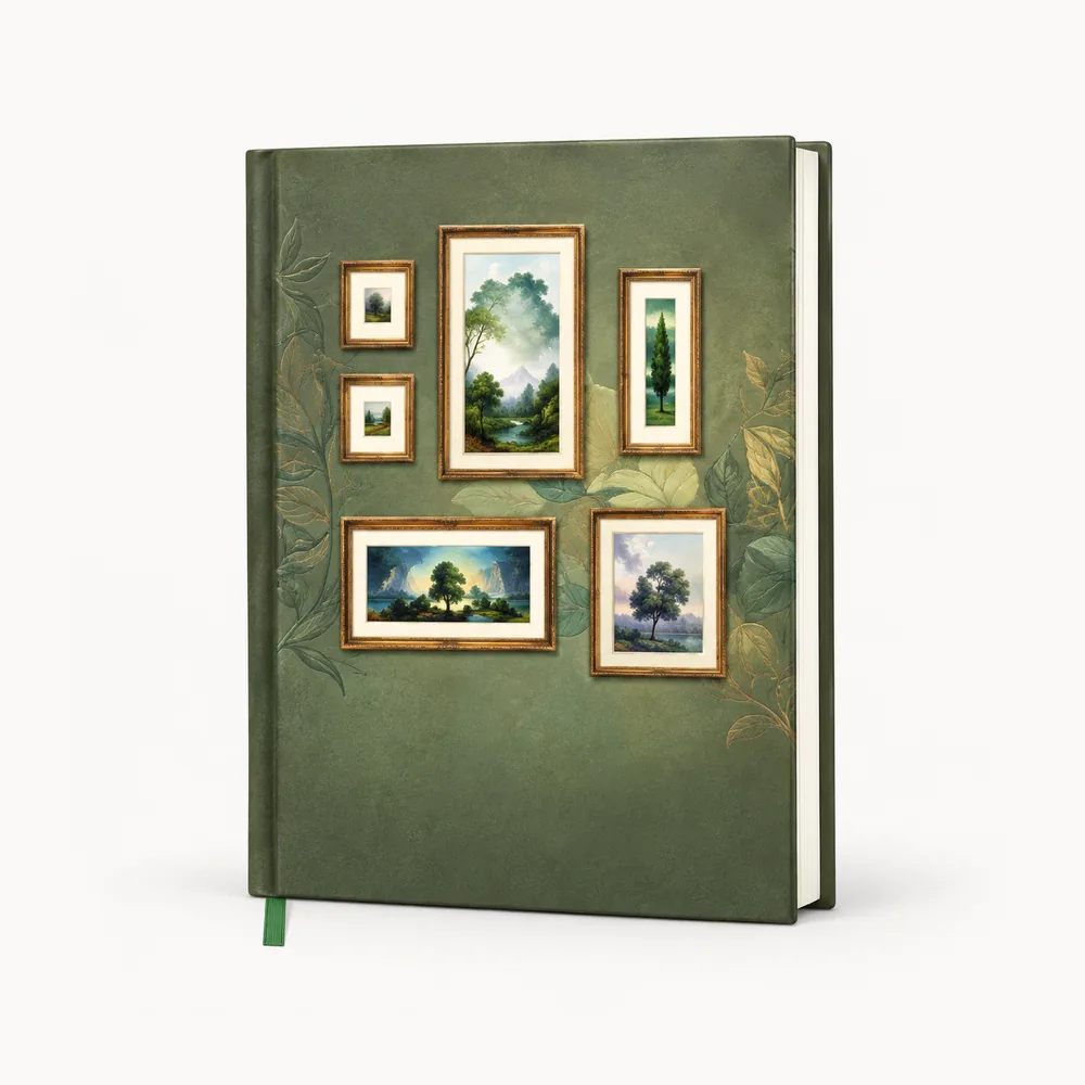 Diary with framed-photo cover panels