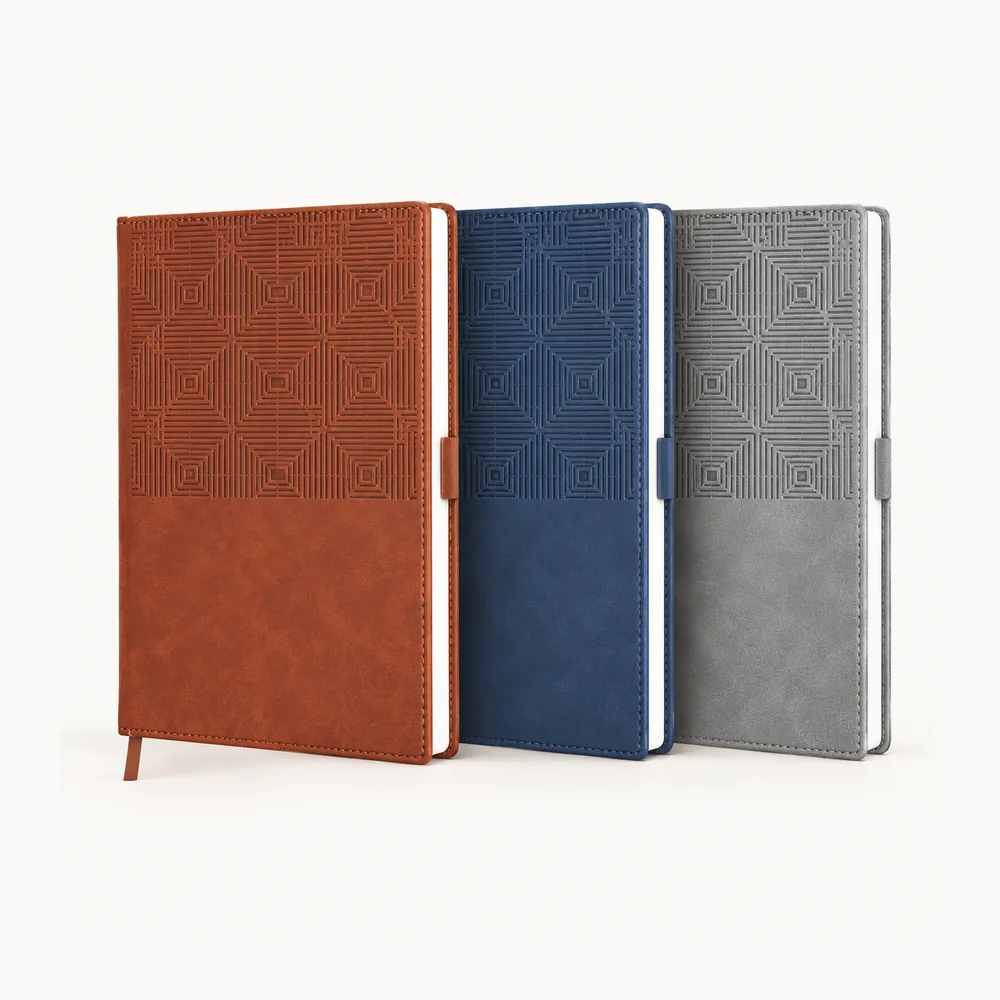 Three-colour geometric-texture diary