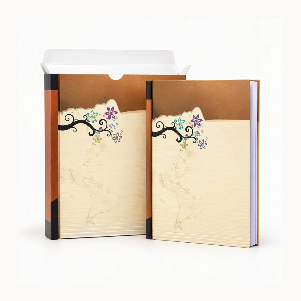 Two-diary presentation set with floral cover artwork