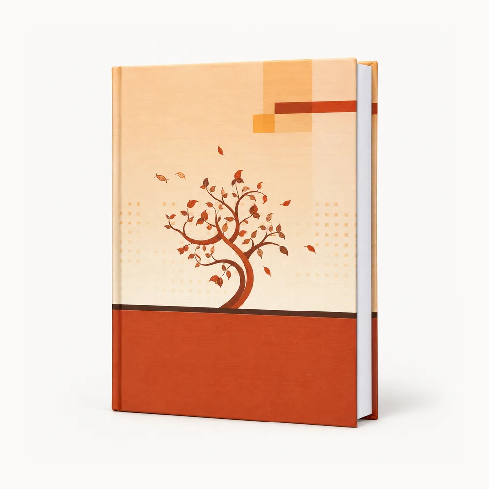 Notebook with a tree cover illustration