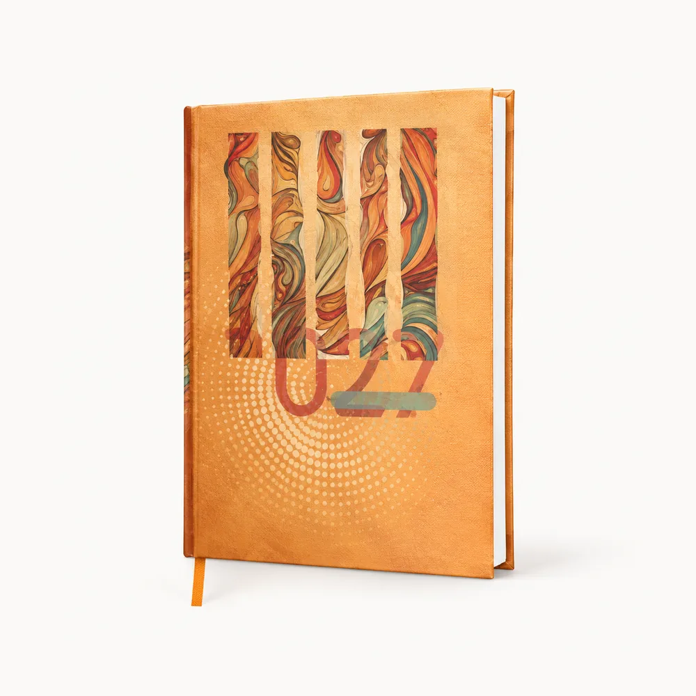 Diary with flowing embossed cover artwork