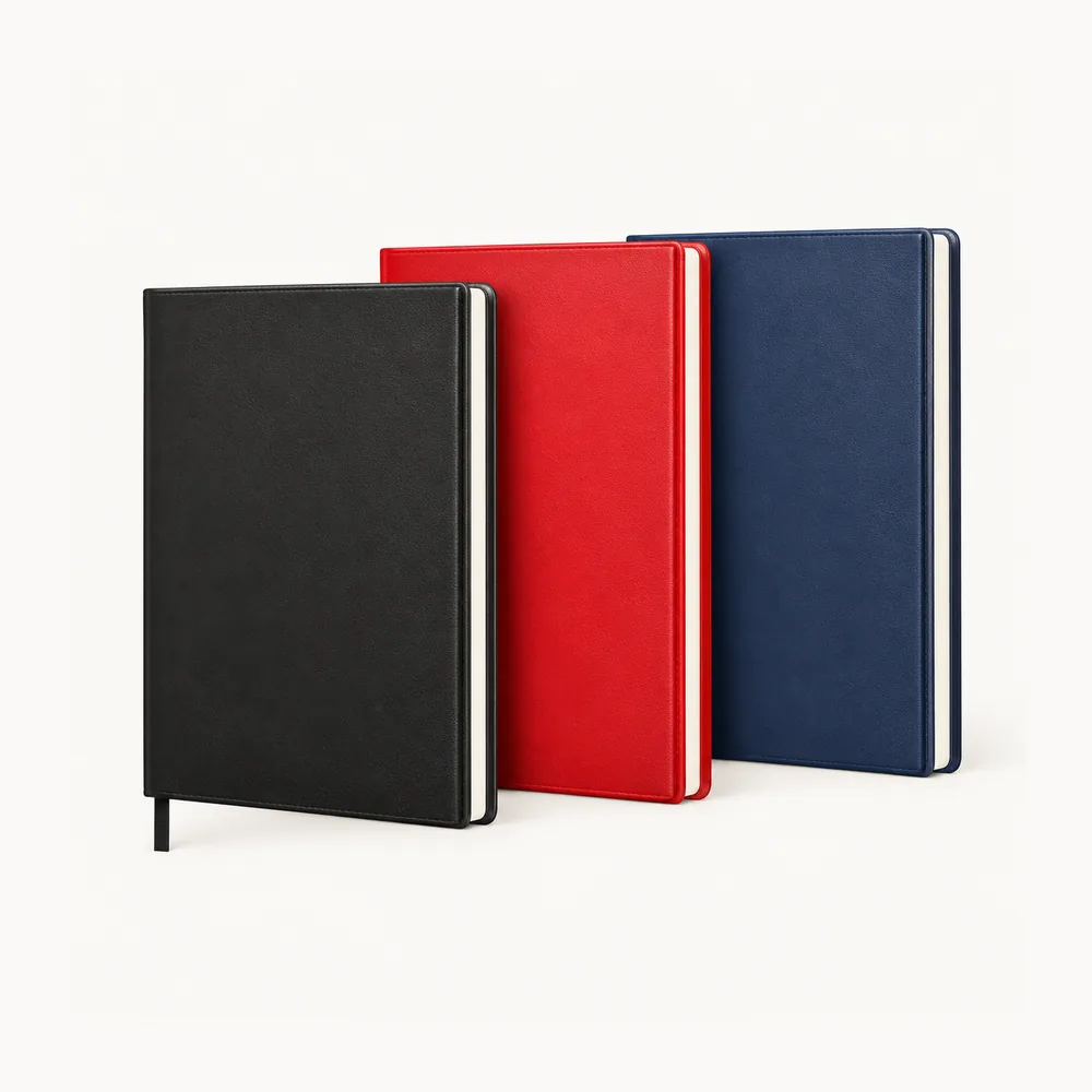 Three-colour black/red/blue law diary