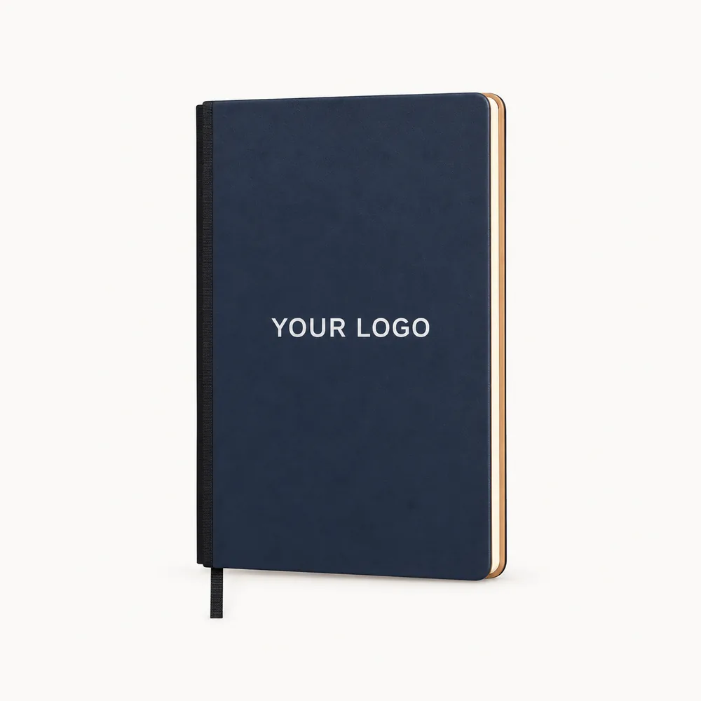 Navy diary with a simple cover motif