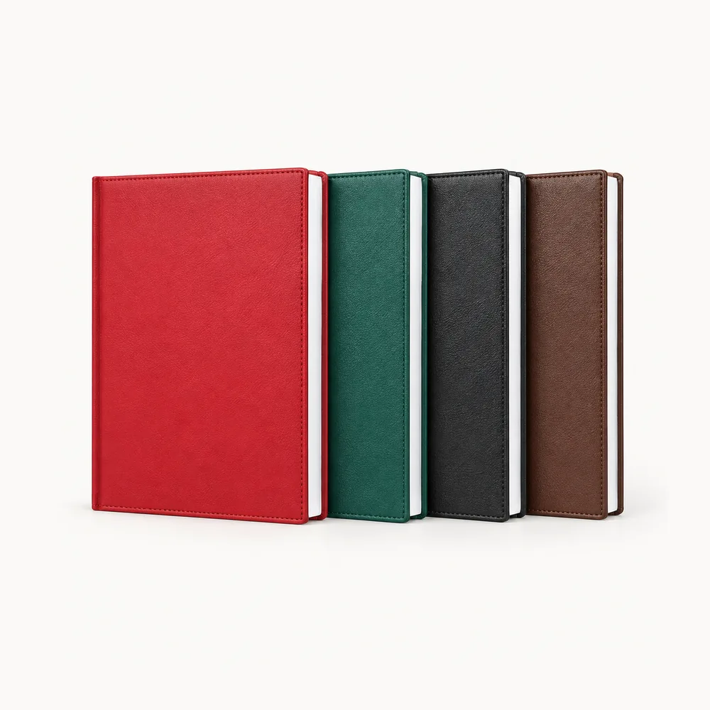 Diary with a wide contrast-colour closure band