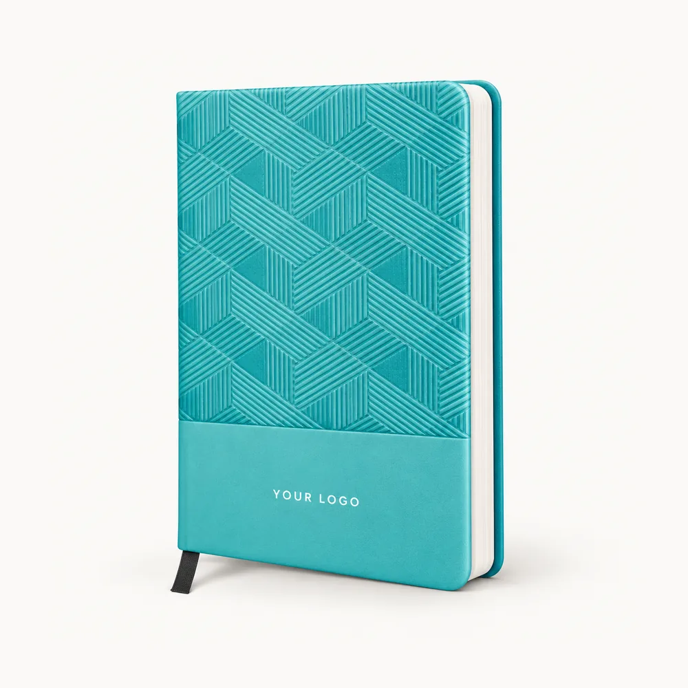 Turquoise geometric-cover notebook