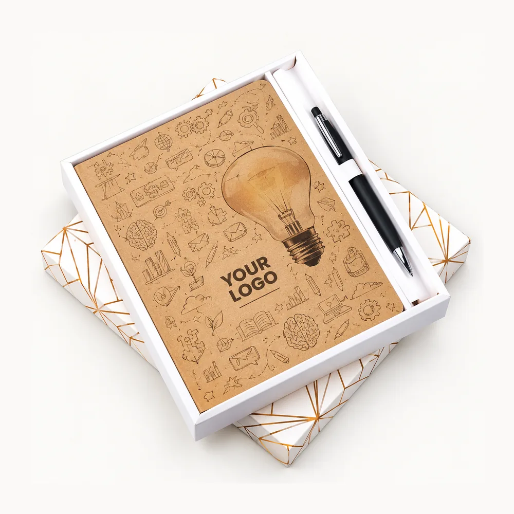Boxed diary-and-pen gift set